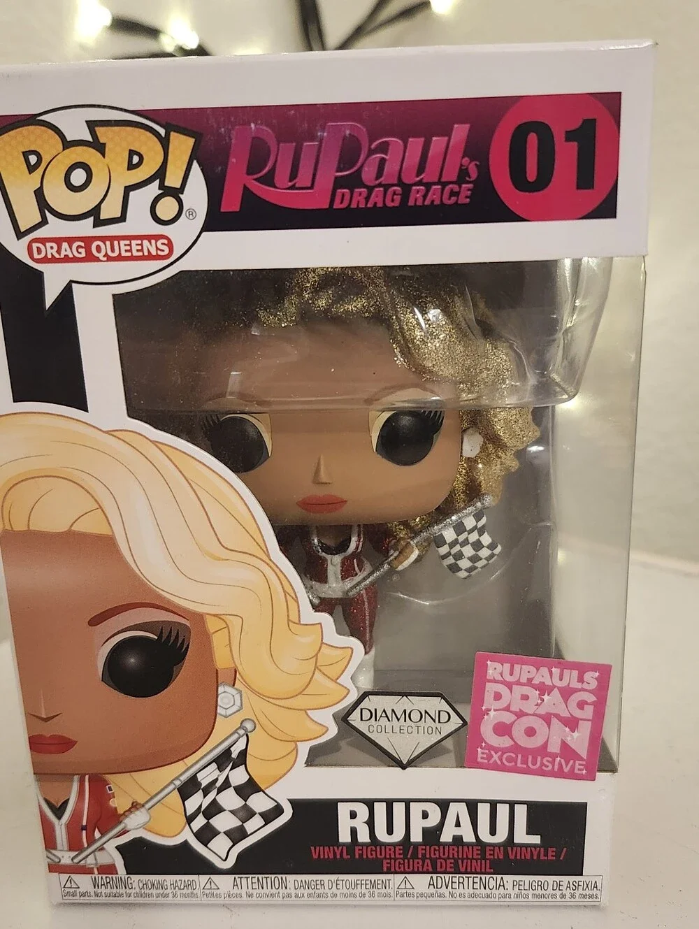 Funko RuPaul Drag Race Vinyl Figure with Gold Hair and Pink Accents